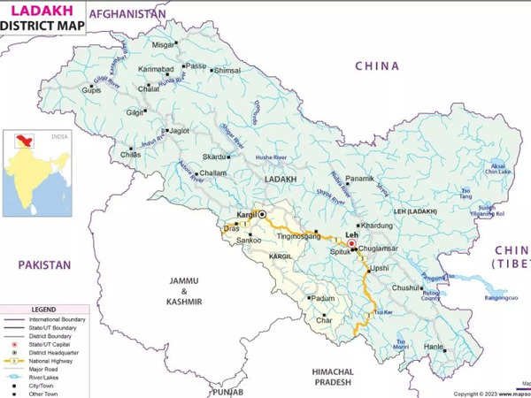 India created five additional districts in Ladakh